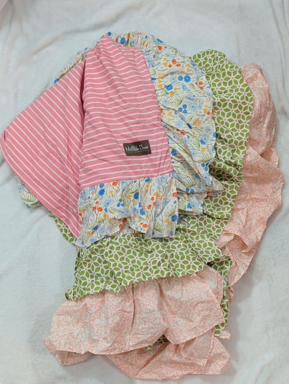 MATILDA JANE ADVENTURE BEGINS ROWS OF RUFFLES BEDSKIRT TWIN SIZE